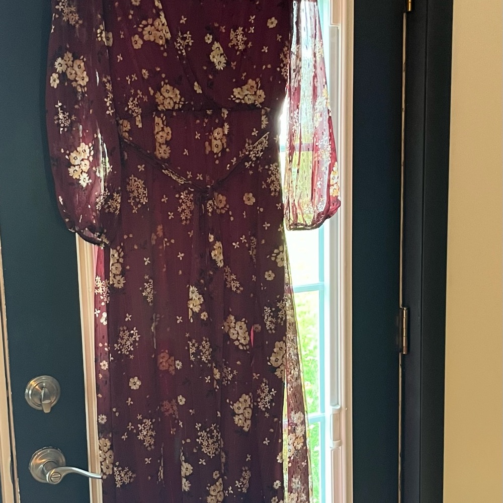 Premier Burgundy Floral Maxi Dress - Picture 5 of 5